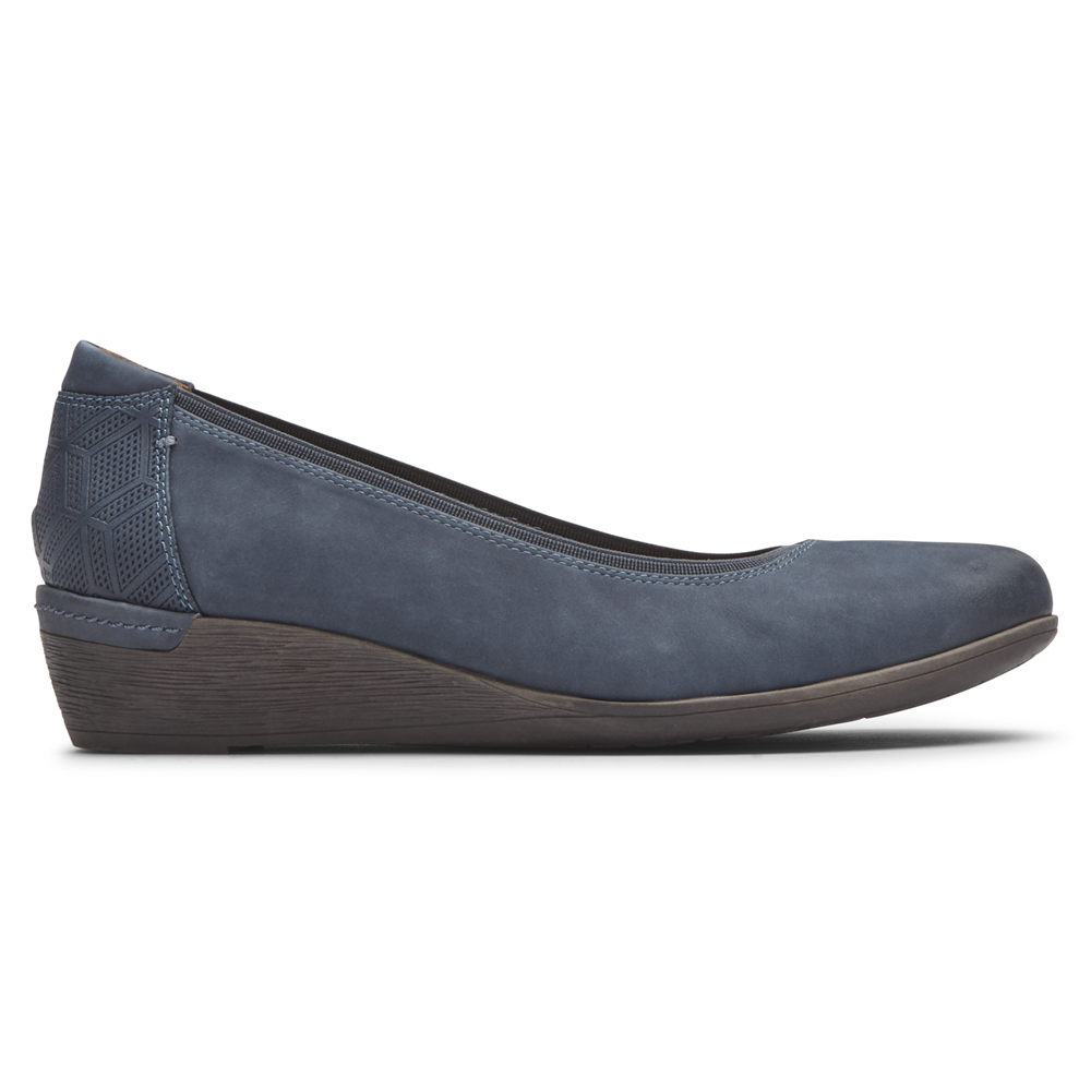 Rockport Womens Cobb Hill Devyn Wedge - Pumps Blue - YAL892746